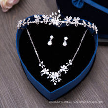 Aoliweiya 2017 atacado casamento Tiaras Crown Necklace Set